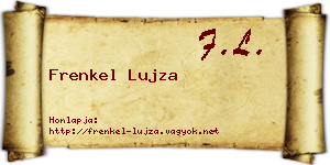 Frenkel Lujza névjegykártya